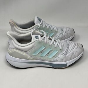 Adidas EQ21 Run Sneakers Womens 8.5 White Halo Mint Green Running Shoes